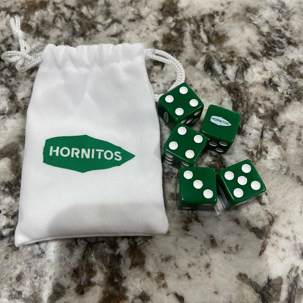 Green Dice Set with Pouch Hornitos